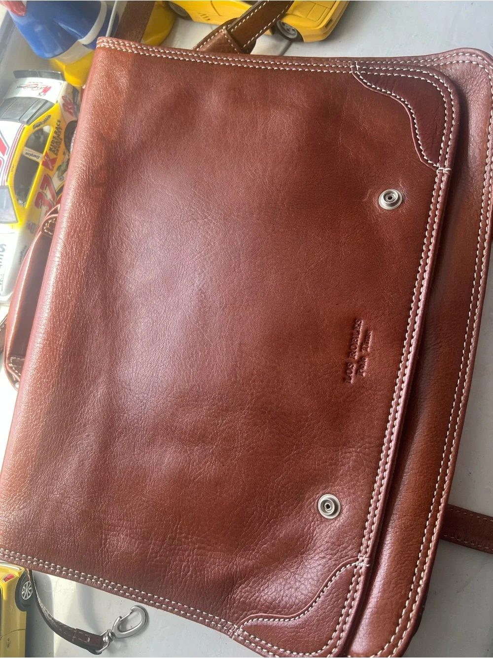 Brown Leather Men's Briefcase - Classic Professional Bag